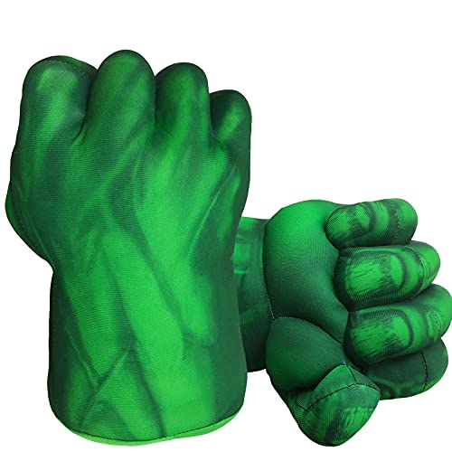 Superhero Hands Gloves Superhero Toy Fists Kids Soft Plush Superhero Gloves Superhero Costumes Gloves for Boy (Green)