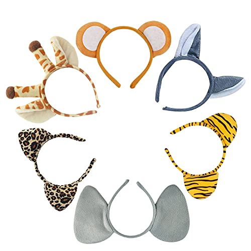 Flying Childhood Animal Ears Headband for Kids Adults Party, Jungle Woodland Safari Zoo Headbands for Birthday