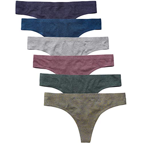 Wealurre Women's Cotton Thong Breathable Panties Low Rise Underwear (3118M, Blue Gold)
