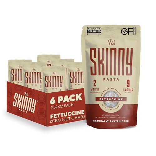 It’s Skinny Fettuccine — Healthy, Low-Carb, Low Calorie Konjac Pasta — Fully Cooked and Ready to Eat Shirataki Noodles — Keto, Gluten Free, Vegan, and Paleo-Friendly (6-Pack)