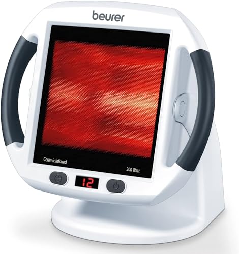 Beurer IL50 Infrared Heat Lamp Heated Red Light Therapy Lamp for Body, Face, Sinuses, & Skin - Effective Muscle Pain & Cold Relief Treatment by Improving Blood Circulation