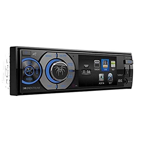 Soundstream VR-345B Single DIN A/V Source Unit with Detachable 3.4' LCD Screen/Bluetooth , Black