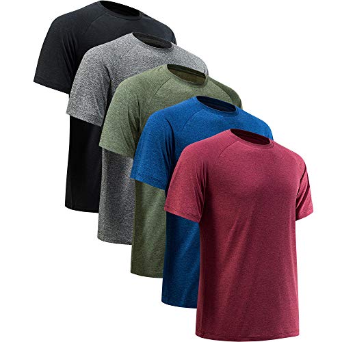 MCPORO Workout Shirts for Men Short Sleeve Quick Dry Athletic Gym Active T Shirt Moisture Wicking
