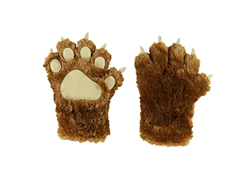 Lazy One Animal Paw Mittens for Adults and Kids, Bear, Costumes (Brown Bear, Large)