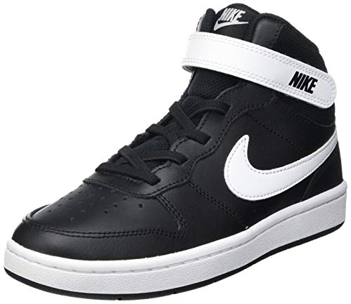 Nike Boy's Court Borough Mid 2 (Little Kid) Black/White 3 Little Kid M