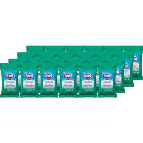 Clorox Disinfecting On The Go Travel Wipes, Household Essentials, Fresh Scent, 9 Count, Pack of 1 (Package May Vary)