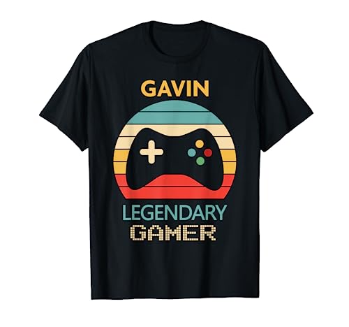 Gavin Name Gift - Personalized Legendary Gamer T-Shirt
