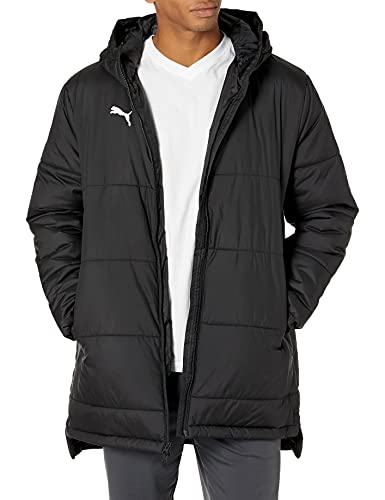 PUMA mens Bench Jacket, Black/White, Large US