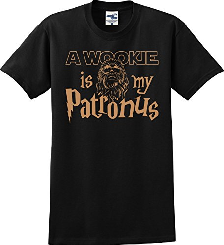 A Wookie is My Patronus Parody Unisex T-Shirt (S-5X) (XX-Large, Black)