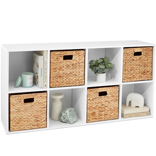 Best Choice Products 8-Cube Storage Organizer, 11in Shelf Opening, Bookcase, Display Shelf, Customizable w/ 3 Removable Back Panels – White