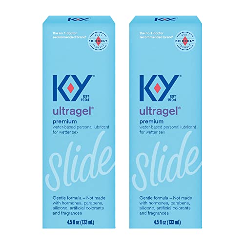 K-Y Ultragel Lube, Personal Lubricant, Water-Based Formula, Safe to Use with Silicone Toys, For Men, Women and Couples, 4.5 FL OZ (Pack of 2)