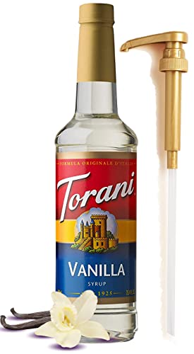 Vanilla Syrup for Coffee 25.4 Ounces for Vanilla Flavored Coffee Syrup with Fresh Finest Syrup Pump Dispenser