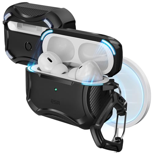 ESR for AirPods Pro 2nd Generation Case (HaloLock), Compatible with Airpods Pro Case 2nd/1st Gen (2023/2022/2019), Compatible with MagSafe, Powerful Drop Protection, Magnetic Lid, Black