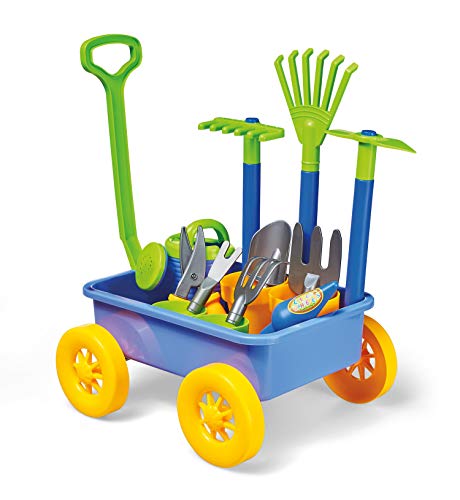 Kidoozie My First Gardening Set - Kids Gardening Tools, 16 Piece Set, Includes Wagon, Watering Can, Pots, and More, for Kids Ages 3 Years and Up, Multicolor