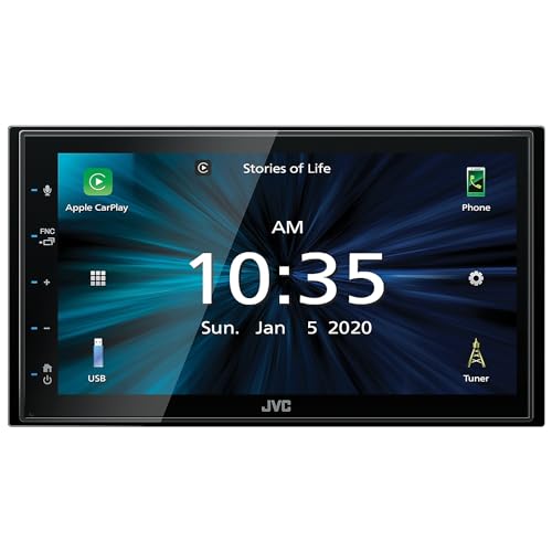 JVC KW-M560BT Apple CarPlay Android Auto Multimedia Player w/ 6.8' Capacitive Touchscreen, Bluetooth Audio and Hands Free Calling, MP3 Player, Double DIN, 13-Band EQ, SiriusXM, AM/FM Car Radio