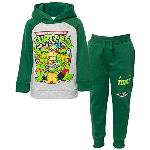 Teenage Mutant Ninja Turtles Michelangelo Raphael Leonardo Little Boys Fleece Pullover Hoodie Pants Gray/Green 6