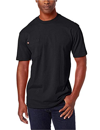 Dickies mens Heavyweight Crew Neck Short Sleeve Tee Henley Shirt, Black, XX-Large US