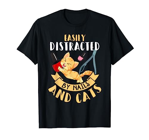 Nail Tech Shirt Funny Cat Lover Humor Nail Technician Gift T-Shirt