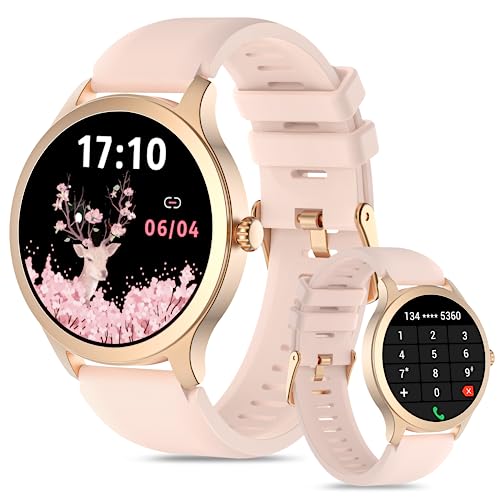 Smart Watch for Women Android & iPhone, 1.32' HD Display, Fitness Tracker with Answer/Make Calls, IP68 Waterproof Blood Oxygen/Heart Rate/Sleep Monitor, Pedometer, 100+ Sports Trackers