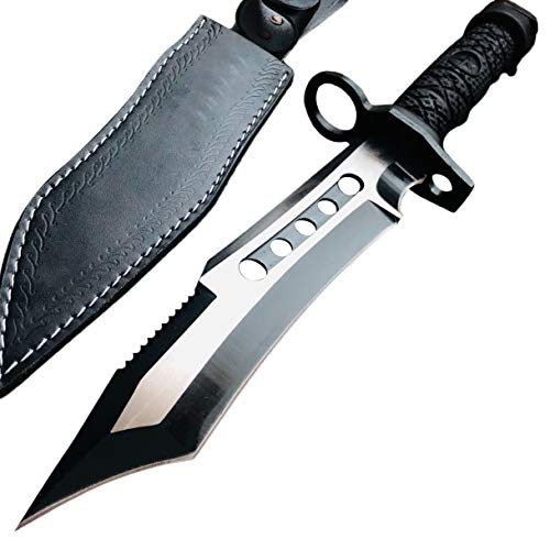 HOLYEDGE 12' Military Bayonet Bowie Fixed Blade Knife with Sheath - Best Camping,Hunting Tactical Outdoor Survival Knife