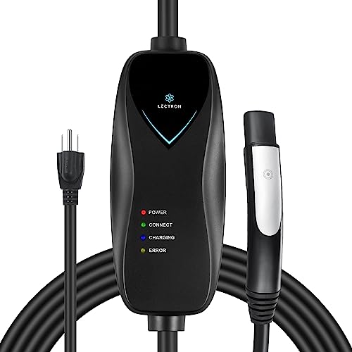 Lectron Level 1 Tesla Charger - 110V, 15 Amp, NEMA 5-15 Plug, 16 ft Extension Cord - Portable Electric Car Charger for Tesla - Compatible with All Tesla Models X/Y/3/S