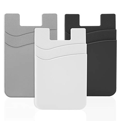 Senose Phone Wallet, Phone Card Holder Stick On Silicone Credit Card Holder for Back of Phone, Business Card & Id Compatible for iPhone Android Any Smartphone