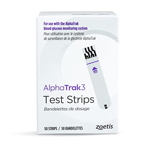 AlphaTRAK 3 Test Strips for Use 3 Blood Glucose Monitoring System for Cats, Dogs, and Horses 50 Test Strips