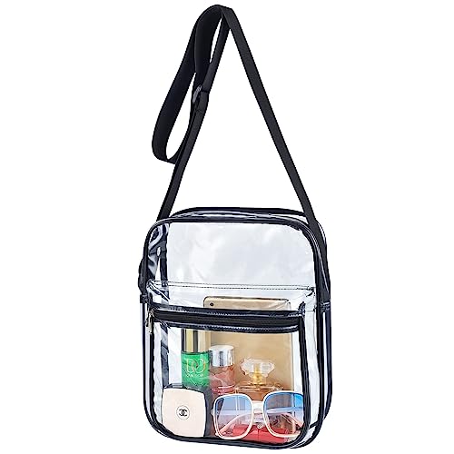 USPECLARE Clear Messenger Bag for Work & Business Travel, Transparent Crossbody Shoulder Bag Gym Clear Bag for Men (Extra Large)