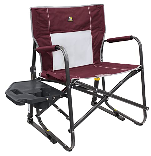 GCI Outdoor Freestyle Rocker XL Portable Folding Rocking Chair, Outdoor Camping Chair With Side Table