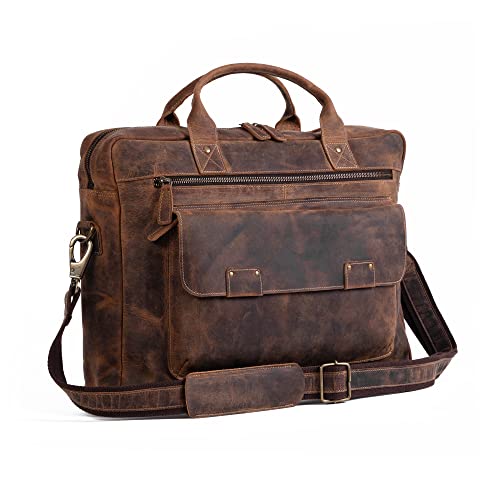 Leather briefcase 18 Inch Laptop Messenger Bags for Men and Women Best Office Briefcase Satchel Bag