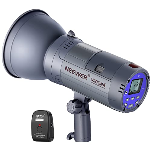 Neewer Vision 4 300W Outdoor Studio Flash Strobe Li-ion Battery Powered Cordless Monolight with 2.4G Wireless Trigger, 1000 Full Power Flashes, Recycle in 0.4-2.5 Sec, Bowens Mount