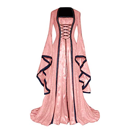 Gift Baskets Gothic Dresses for Women Pioneer Dress Lace Batwing Sleeve Dress Cute Lolita Cosplay Dresses Hi Low Dress Renaissance Flowy Evermore Dress Halloween Accessories Pink