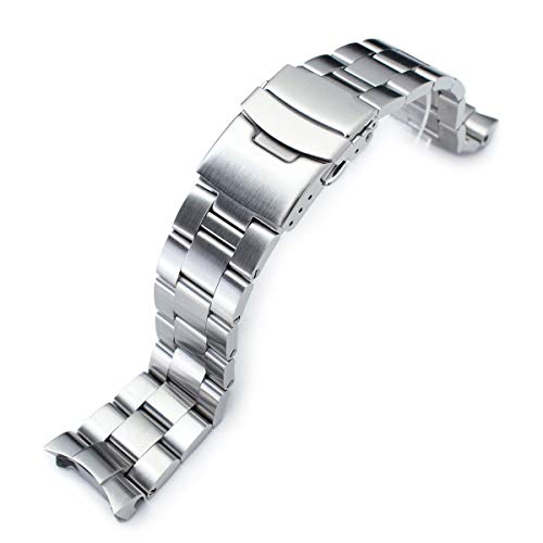 MiLTAT Watch Band for Seiko SKX007 SKX009 7002, Super-O 22mm Tapered to 20mm Clasp