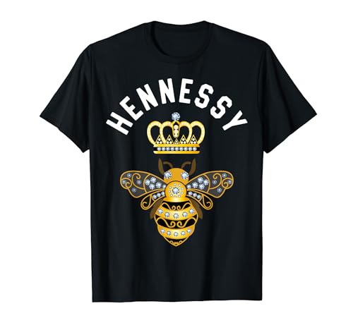 Hennessy Name Hennessy Birthday Queen Crown Bee Hennessy T-Shirt