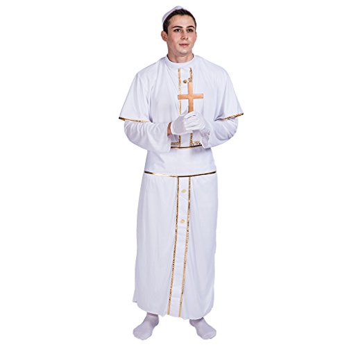 EraSpooky Men's Pope Costume(White, OneSize)