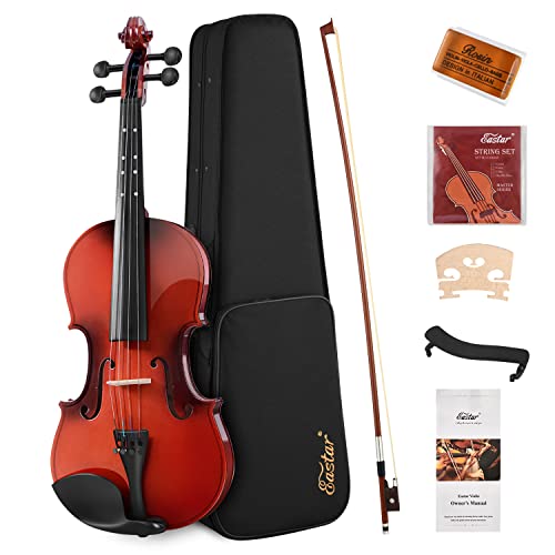 Eastar 3/4 Violin for Beginners, Violins Kit for Student, Fiddle with Hard Case, Rosin, Shoulder Rest, Bow, and Extra Strings (Imprinted Finger Guide on Fingerboard)