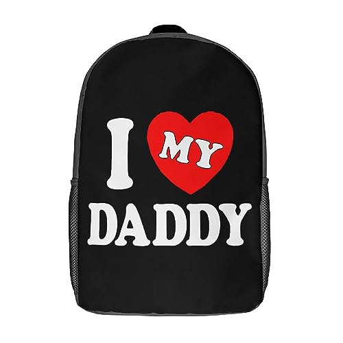 I Love Daddy 17 Inch Laptop Backpack Casual Travel Work Bag Shoulders Daypack for Women Men