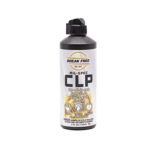 Break Free CLP Cleaner Lubricant and Preservative All in One Gun Cleaner, CLP-4, Squeeze Bottle, Synthetic Oil, 4 Ounces