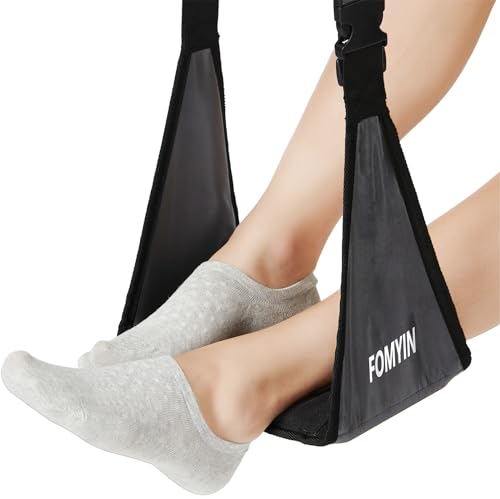 Airplane Footrest with No Feet Clashing Support Design, Portable Travel Foot Hammock to Relax Your Feet, Memory Foam Plane Foot Rest to Relieve Feet Soreness - Long Flights Essentials