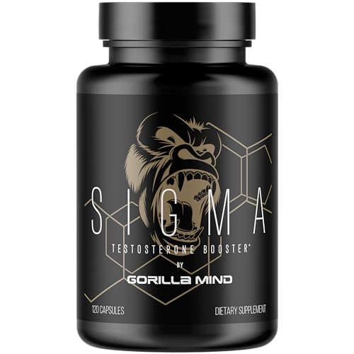 Gorilla Mind Sigma Testosterone Booster - Made with Tongkat Ali and Fadogia Agrestis Extract to Support Higher Testosterone Level (120 Capsules)