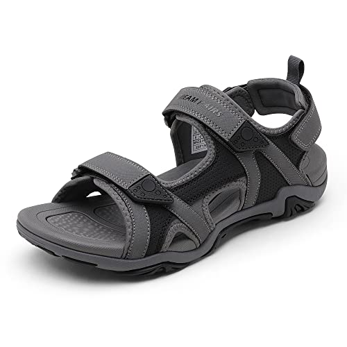 DREAM PAIRS Men's SDSA228M Sandals Hiking Water Beach Sport Outdoor Athletic Arch Support Summer Sandals,Grey, Size 11