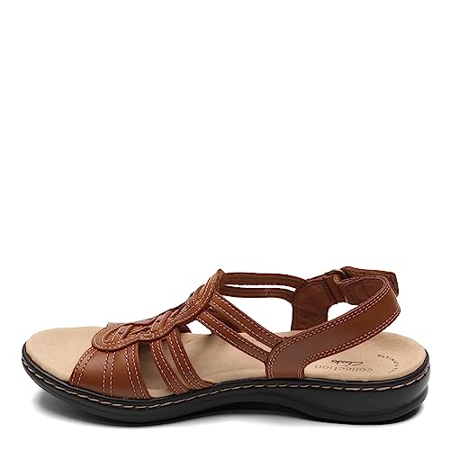 Clarks womens Leisa Janna Sandal, Tan Leather, 8 US