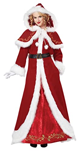 California Costumes Women's Mrs. Claus Deluxe Adult, Red/White, X-Small