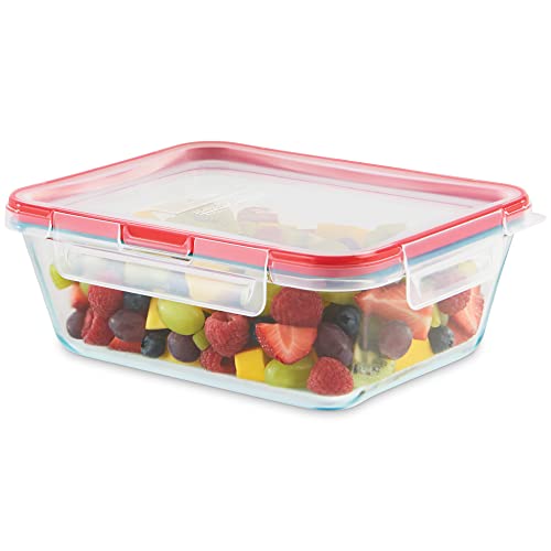 Pyrex Freshlock Glass Food Storage Container, Airtight & Leakproof Locking Lids, Freezer Dishwasher Microwave Safe, 8 Cup