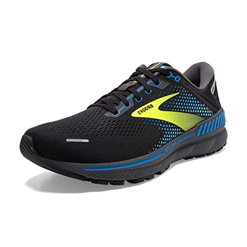 Brooks Men's Adrenaline GTS 22 Supportive Running Shoe - Black/Blue/Nightlife - 11.5 Medium