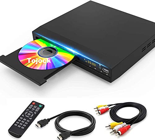 HD DVD Player, CD Players for Home, DVD Players for TV, HDMI and RCA Cable Included, Up-Convert to HD 1080p, All Region, Breakpoint Memory, Built-in PAL/NTSC, USB 2.0, Tojock