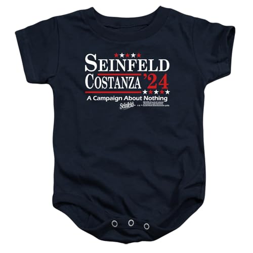 Popfunk Seinfeld Election Tee Unisex Infant Snap Suit for Baby (6 Months) Navy