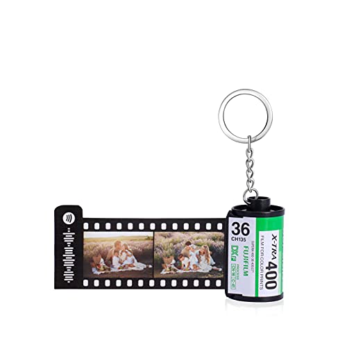 lagofit Gifts for Boyfriend Personalized Photo Keychains Custom Keychain with Picture Camera Film Roll Keychains (A-5 Photos)