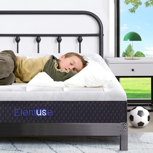 ELEMUSE 5 Inch Twin Mattress for Kids Adults Cooling Gel Memory Foam Plus Pillowtop Mattress for Single Bed, CertiPUR-US Certified Breathable Bed in a Box for Pressure Relief, Fiberglass-Free