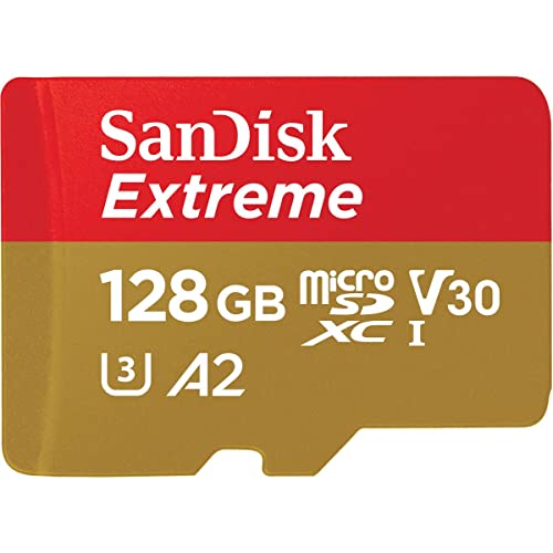 SanDisk 128GB Extreme microSDXC Card for Mobile Gaming, up to 190MB/s, with A2 App Performance, UHS-I, Class 10, U3, V30